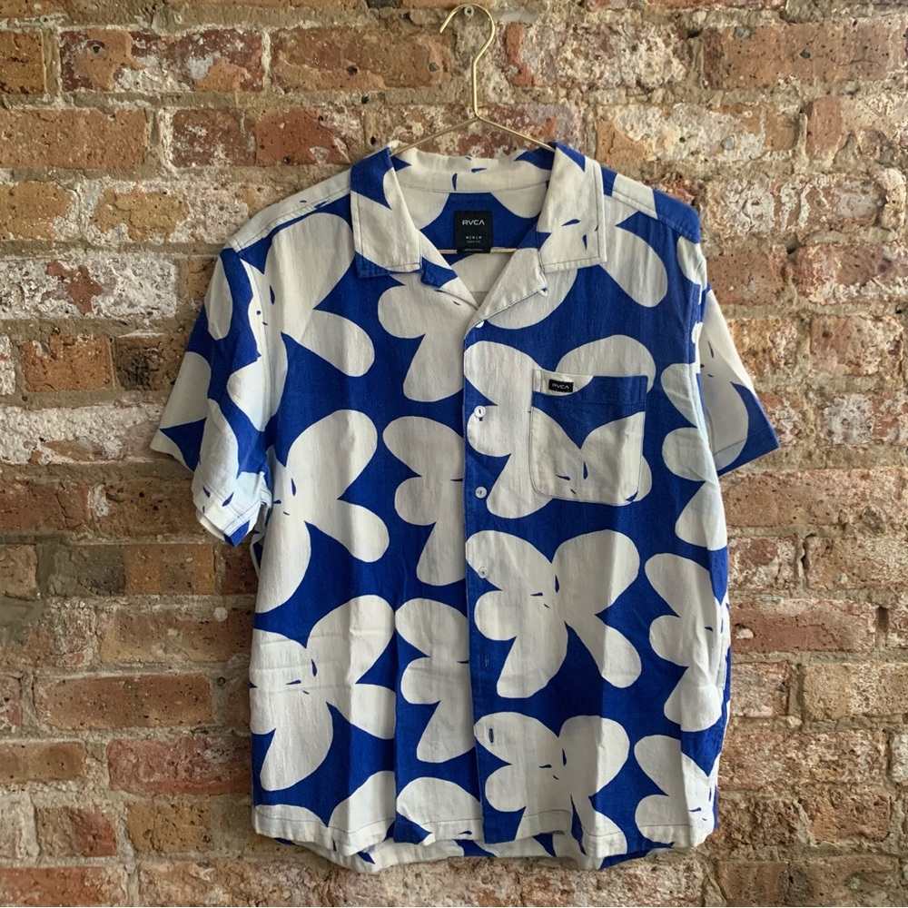 RVCA Camp Collar Shirt - Blue Floral